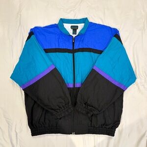 Vintage Colorblock Windbreaker Jacket
